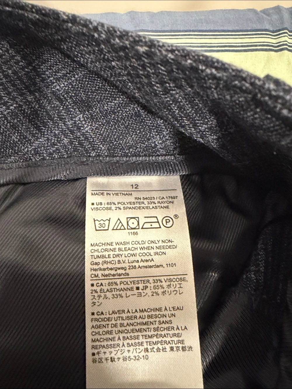 Banana Republic Women's Navy Plaid Wide-Leg Suit Pants
